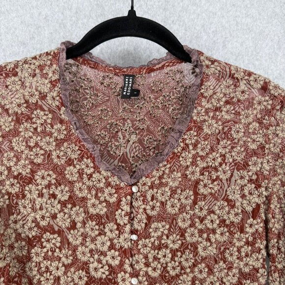 Koko Marianne Kooimans Italian Embroidery on Silk Button Cardigan Size 1/US 2/4 - Picture 2 of 14